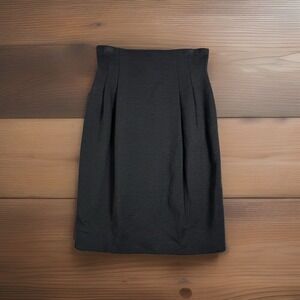 Vintage Geoffrey Beene Skirt Women Black 10 Formal Skirt Pencil Wool Silk